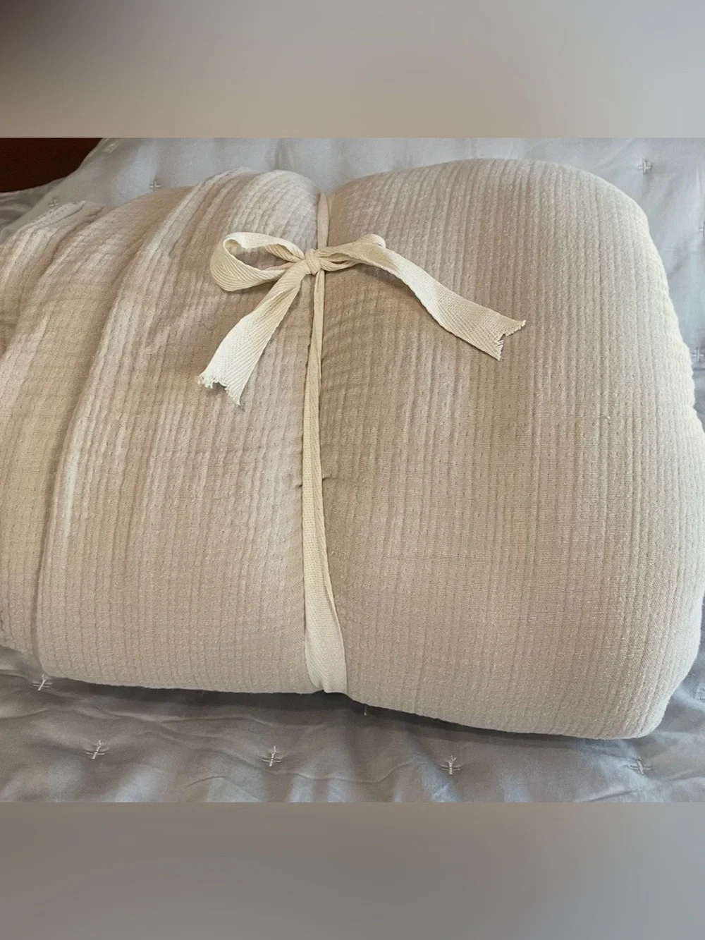 NWOT Quince Organic Cotton Gauze 1 Pc Duvet Cover, King/Cal King (Dune)